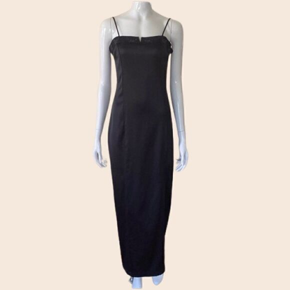 Vintage 90's / 00's Black Rampage Formal Midi Dress Size 7 - Picture 1 of 13